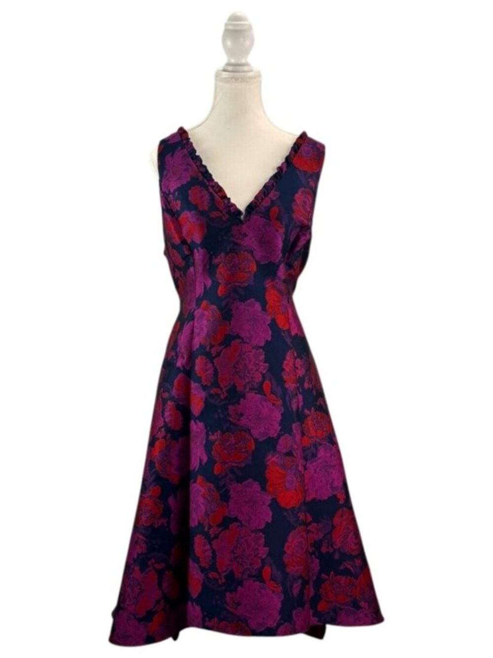 ADRIANNA PAPELL Floral Fit & Flare Cocktail Dress – Size 14